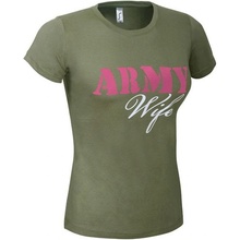 Reintex dámske bavlnené tričko s potlačou ARMY WIFE ŠEDÁ
