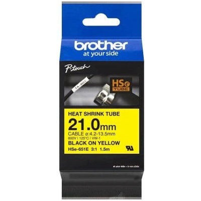 HSE-651E - čierna tlač na žltej, šírka 21,0 mm HSE651E