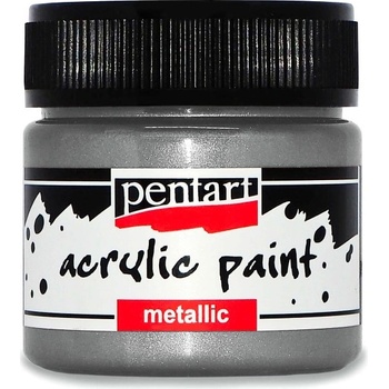 Pentart Akrylová barva delikátní metalická 50 ml STŘÍBRNÁ