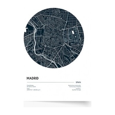 Plagát Maps: Madrid 70x100 - 77456
