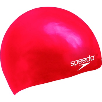 Image 1 of Speedo plain moulded silicone junior cap бяло/червен