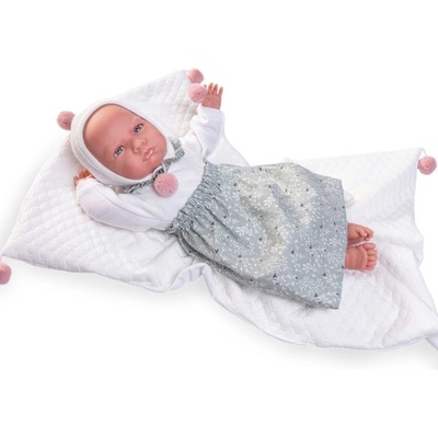Antonio Juan Reborn Miminko Můj první reborn Berta v modré sukni Mi Primer Berta con faldón y pompones