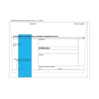 Krkonošské obálky Obálky B6 - Dodajka - modrá, samolepiaca, 100 ks