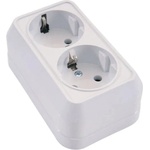 Makel КОНТАКТ ДВОЕН ЗА ОТКРИТ МОНТАЖ БЯЛ ip20 makel mimosa (8694407110282)