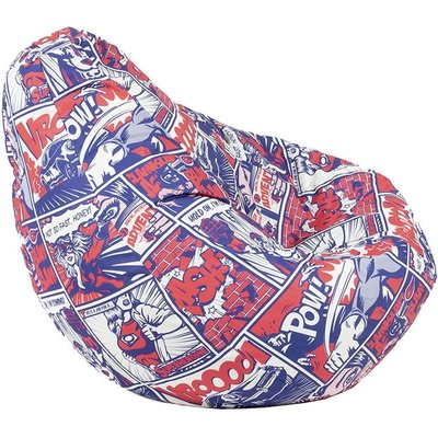 PUFRELAX Пуф круша, 320л. , Nirvana Grande, Pop Art, Водоустойчив, Перящ се калъф, Пълнеж от Полистиролни перли, принт, 8475 (PUF-G-NGR-TEXP-POP)