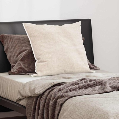 vidaXL Възглавница с възглавница Бяло Памук и полиестер (42007799)