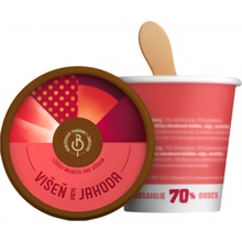 Benešovská továrna na zmrzlinu Sorbet Višeň & jahoda, kelímek 105ml