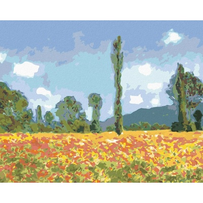 Zuty Malování Podle Čísel Makové Pole V Giverny Claude Monet 80 x 100 cm Plátno Rám