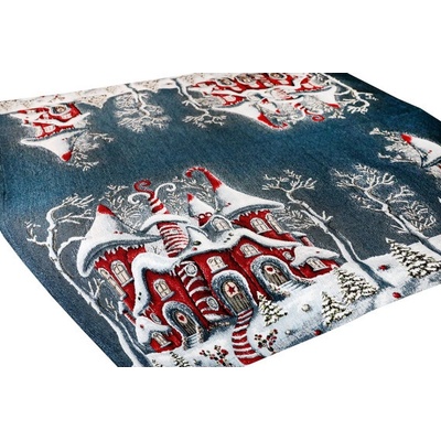 Mondo Vianočný ženilkový obrus Čarovný zimný domček Chenille IT038 90x90 cm