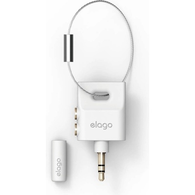 elago Преходник Elago Keyring Splitter- бял аудио разклонител (сплитер) за мобилни устройства с 3.5 мм стерео-жак (EEA-SPL-WH)