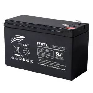 Ritar Оловна Батерия RITAR, (RT1270) AGM, 12V, 7Ah, 151/ 65/ 94 mm, Терминал2 (RITAR-RT1270) - hits