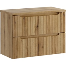 Comad Závěsná skříňka pod umyvadlo Nova s deskou 80 cm dub coast evoke