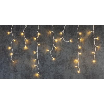 MagicHome Reťaz Icicle 480 LED teplá biela cencúľová jednoduché svietenie 230 V 50 Hz IP44 časovač exteriér os