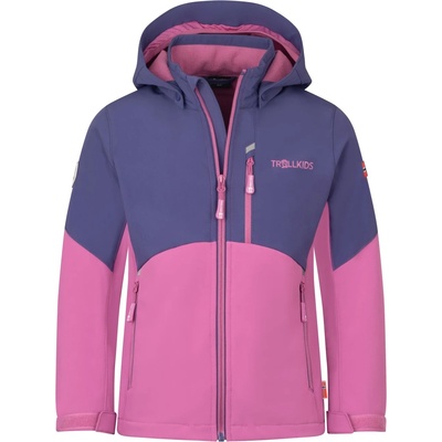 TROLLKIDS Детско софтшел яке Trollkids Girl's Balestrand Jacket Softshell jacket - Mallow Pink / Violet Blue - размер 116 (EU) (703-4379-0615)