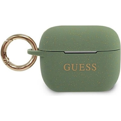 GUESS Защитен калъф Guess Silicone Glitter за Apple Airpods Pro, тъмнозелен (GUACAPSILGLKA)