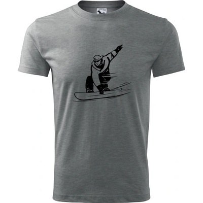 Tričko snowboardista dárek pro snowboardistu Tričko snowboard šedé