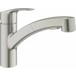 GROHE Кухненски смесител Grohe Eurosmart Supersteel с издърпващ се душ, матов (30305DC1)