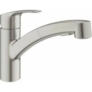 GROHE Кухненски смесител Grohe Eurosmart Supersteel с издърпващ се душ, матов (30305DC1)