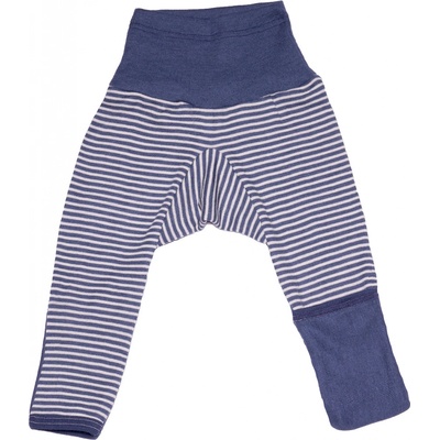 Cosilana Rostoucí kalhoty z merino vlny a hedvábí s přehrnutím modrý pruh