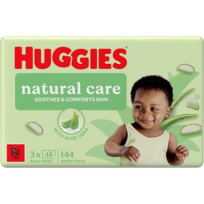 HUGGIES Natural aloe vera vlhčené obrúsky 3 x 48 ks