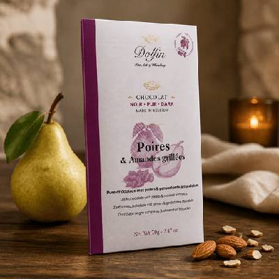 Dolfin Pears & Roasted Almonds horká 70 g