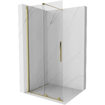 Mexen Velar плъзгаща се душ стена Walk-in 100 x 200 см, прозрачна 8 мм, златна (871-100-000-03-50)