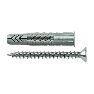 Fischer Universaldübel UX 8x50 R S/25 (hellgrau, 25 Stück, mit Schraube)