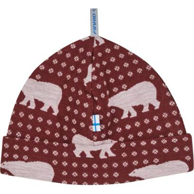 Finkid Детска зимна шапка (beanie) Finkid Kid's Hitti Nordik Beanie - Cranberry - размер M (904-4538-0112)