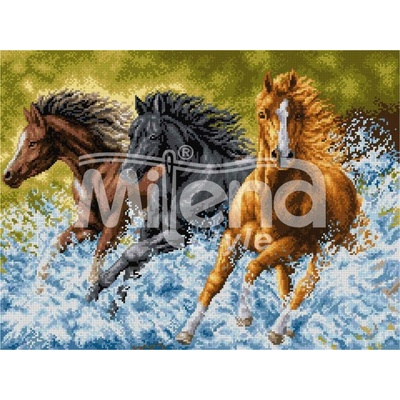 Milena Style Волни коне - гоблен със схема конци dmc 1: 1