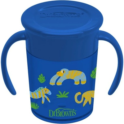 Dr.Browns hrnek Cheers360 Jungle s držadly 1 ks modrý 200 ml