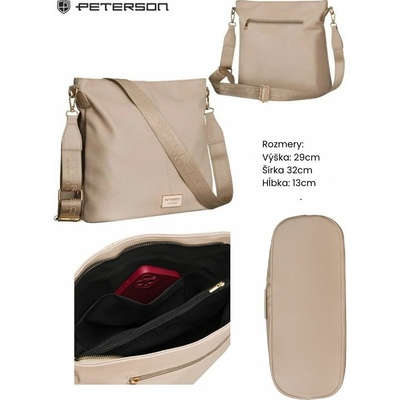 Peterson Béžová crossbody kabelka s deleným vnútrom | Elegantná a praktická