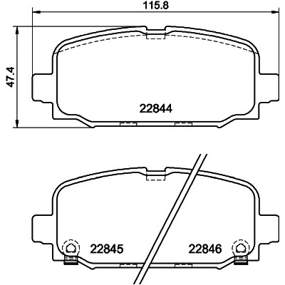 Sada brzdových platničiek, vždy 4 kusy v sade HELLA 8DB 355 039-411 (8DB355039411)
