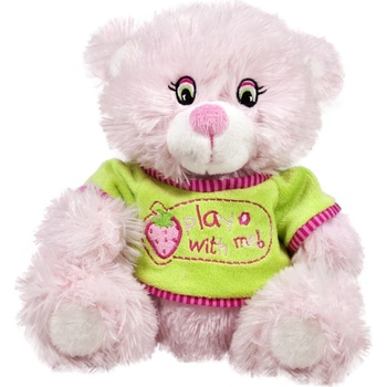 Амек Тойс Плюшена играчка Амек Тойс - Розово мече с тениска, 30 cm (10135)