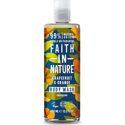 faith in nature Přírodní sprchový gel a pěna do koupele BIO Grapefruit & Pomeranč 400 ml