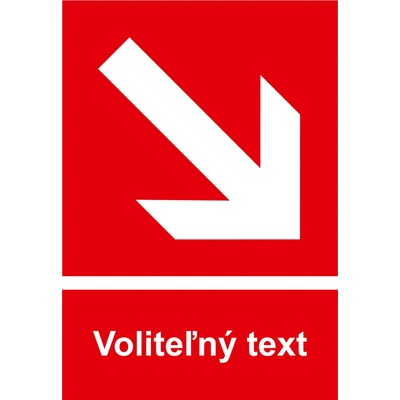 Piktogram Smer na dosiahnutie bezpečia vpravo dole/vľavo dole s textom 148x210 - 148x210 mm, Pastová tabuľka 0,5 mm, vpravo dole