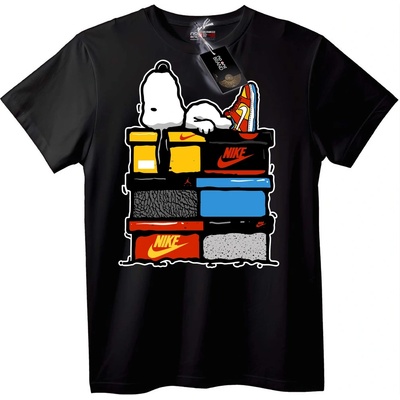 NOONEBRAND Тениска Nike x Snoopy Кутия за Обувки - M, Black