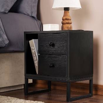 ASIR GROUP Нощно шкафче GLIMMER 50x45, 2 см черен (AS2076)