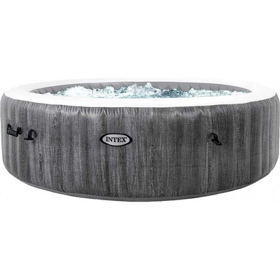 Intex Джакузи надуваемо, 216x71 см, INTEX 28442I PureSpa Greywood Bubble Deluxe, с филтърна помпа, покривало, LED лампа и облегалки (28442I)