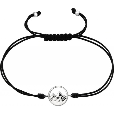 Flor de Cristal náramek se stříbrným motivem hor KA_A37899