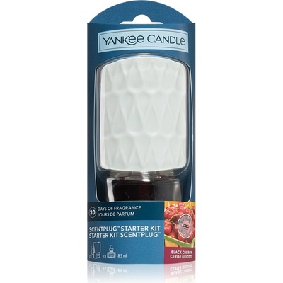 Yankee Candle Vůně do elektrické zásuvky strojek + náhradní náplň Black Cherry 18.5 ml