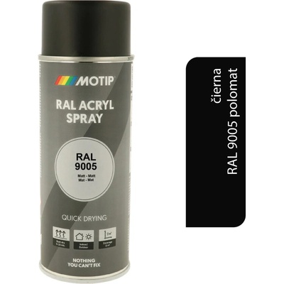 Motip Acryl 400 ml RAL 9005 polomat