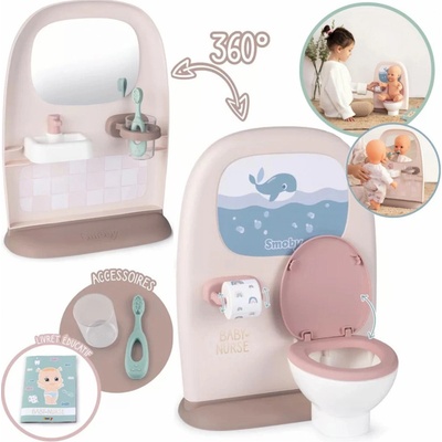 SMOBY Baby Nurse Toaleta WC s koupelnou herní set pro panenku miminko