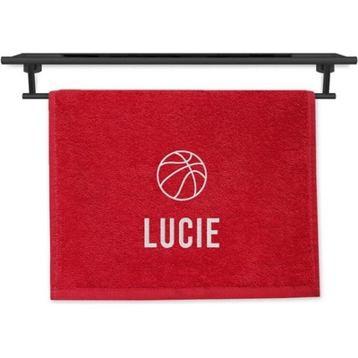Povlečení Plus ručník se jménem na přání červený 30 x 50 cm basketbal