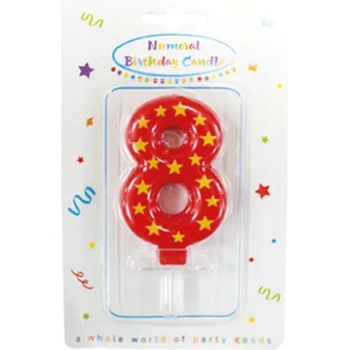Image 1 of Procos Свещ за рожден ден 8 със звездички