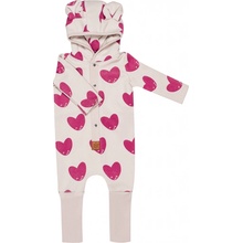 Zezuzulla Eared Jumpsuit Red Hearts Kombinéza s oušky