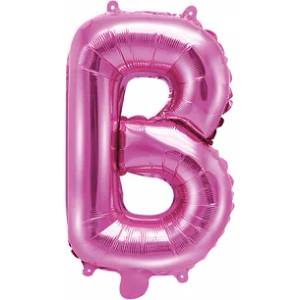 PartyDeco Балон от фолио Mini - Буква В 35см розов