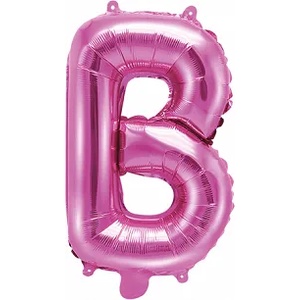 PartyDeco Балон от фолио Mini - Буква В 35см розов