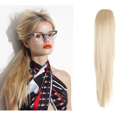 Clip in cop so štipcom rovný 60 cm platina