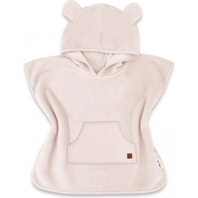 Pončo župan s kapucí pro děti Medvídek Baby Nellys pudrový