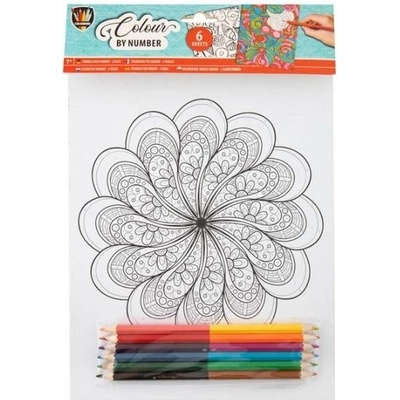 GRAFIX Malování podle čísel s pastelkami Mandaly a vzory 158556 29,5 x 21 cm – Zbozi.Blesk.cz